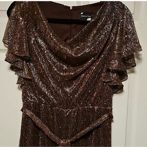 Maison Tara Metallic Copper Sequin Jumpsuit